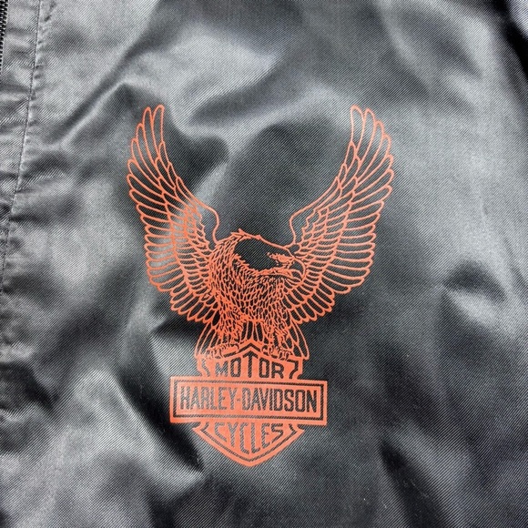 Vintage Harley Davidson Jacket Mens Small Satin Bomber 80s 90s Union Made Eagle - Picture 4 of 11